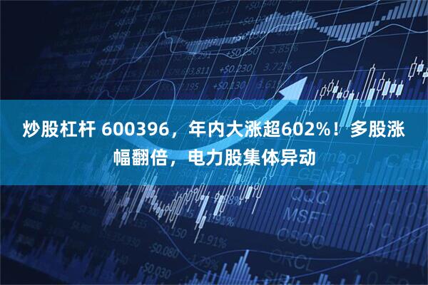 炒股杠杆 600396，年内大涨超602%！多股涨幅翻倍，电力股集体异动