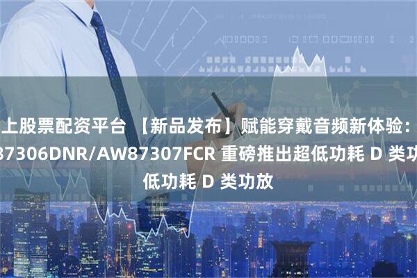 线上股票配资平台 【新品发布】赋能穿戴音频新体验：AW87306DNR/AW87307FCR 重磅推出超低功耗 D 类功放